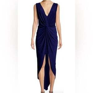 MISA Los Angeles Leza Gathered Crossover Sleeveless Tulip Maxi Dress Size Small